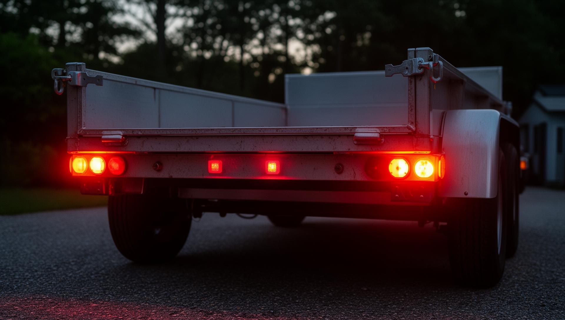 New LED lights installed on a trailer, bright and clearly visible